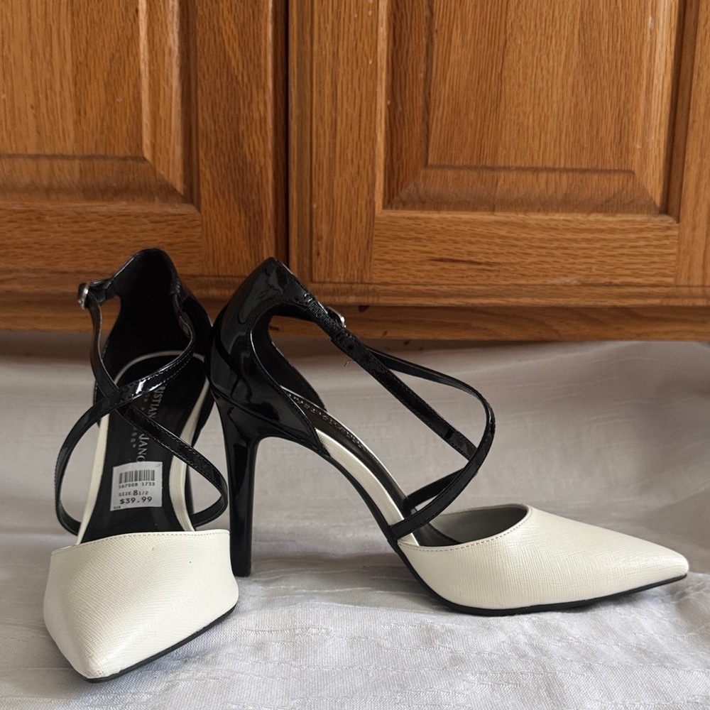 Christian Siriano Black and Cream Heels